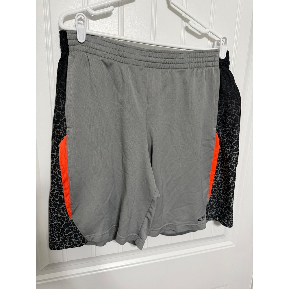 C9 Champion Athletic Shorts Mens‎ XL Gray Black Orange Geometric Pattern Mesh